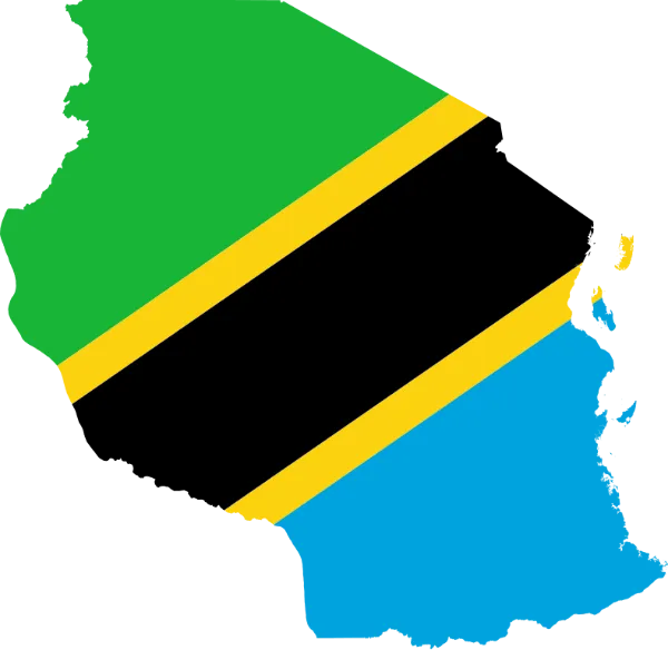 flag map of tanzania
