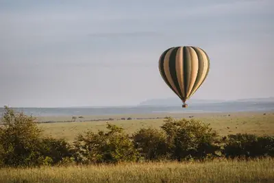 Hot-air balloon over the Maasai Mara reserve